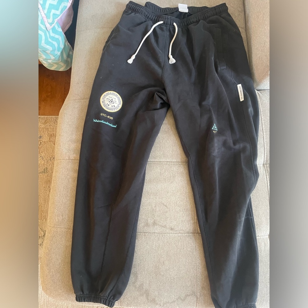 Black Joggers with Logo Accents